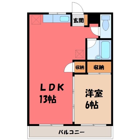 宇都宮駅 バス15分  南御幸町下車：停歩2分 2階の物件間取画像